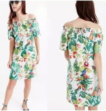 J. CREW Women Off Shoulder Ratti Into the Wild 100% Cotton Dress SZ 2, msrp $125