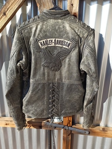 VTG Harley Davidson Leather Jacket Small Screaming