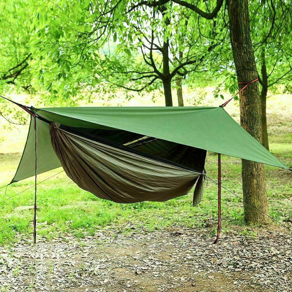 Hngematte mit Moskitonetz und Zeltplane Hngematte Tarp Reise Camping  Hammock | eBay.de
