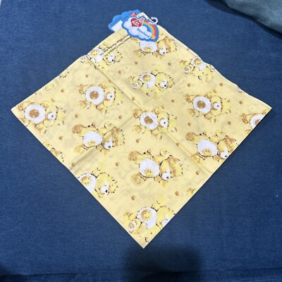 Vintage Care Bears Funshine Bear Bandana with Tags Yellow Sun Fabric 2003