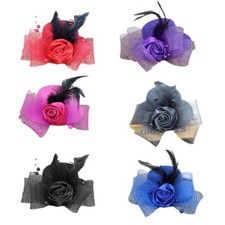 Ladies Hair Clip Yarn Top Hat Shape Hair Pin for Halloween Braids Ponytail