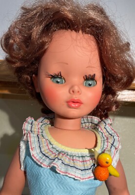 Vintage Furga Doll  20''  Doll Red Head Blue Eyes Blue Dress Italy  JSB28
