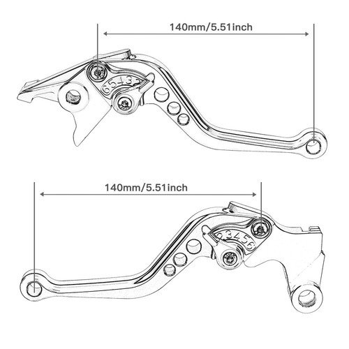 CNC Short Long Brake Clutch Lever For Kawasaki Versys 650 09-14 /Ninja 400R 2011 - Picture 2 of 14