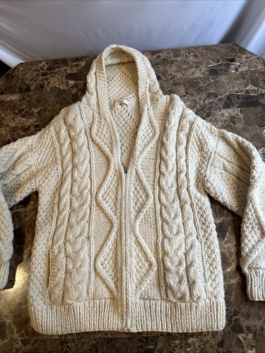 Handicrafted Sweater Heavy Chunky Knit Wool Hand Made Ecuador EUC L ?? - Picture 3 of 21