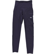 Reebok Womens Solid Mesh Compression Athletic Pants, Purple, Small