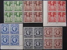GVI 1939 high value blocks of 4, fine MNH. Sg.476-478c