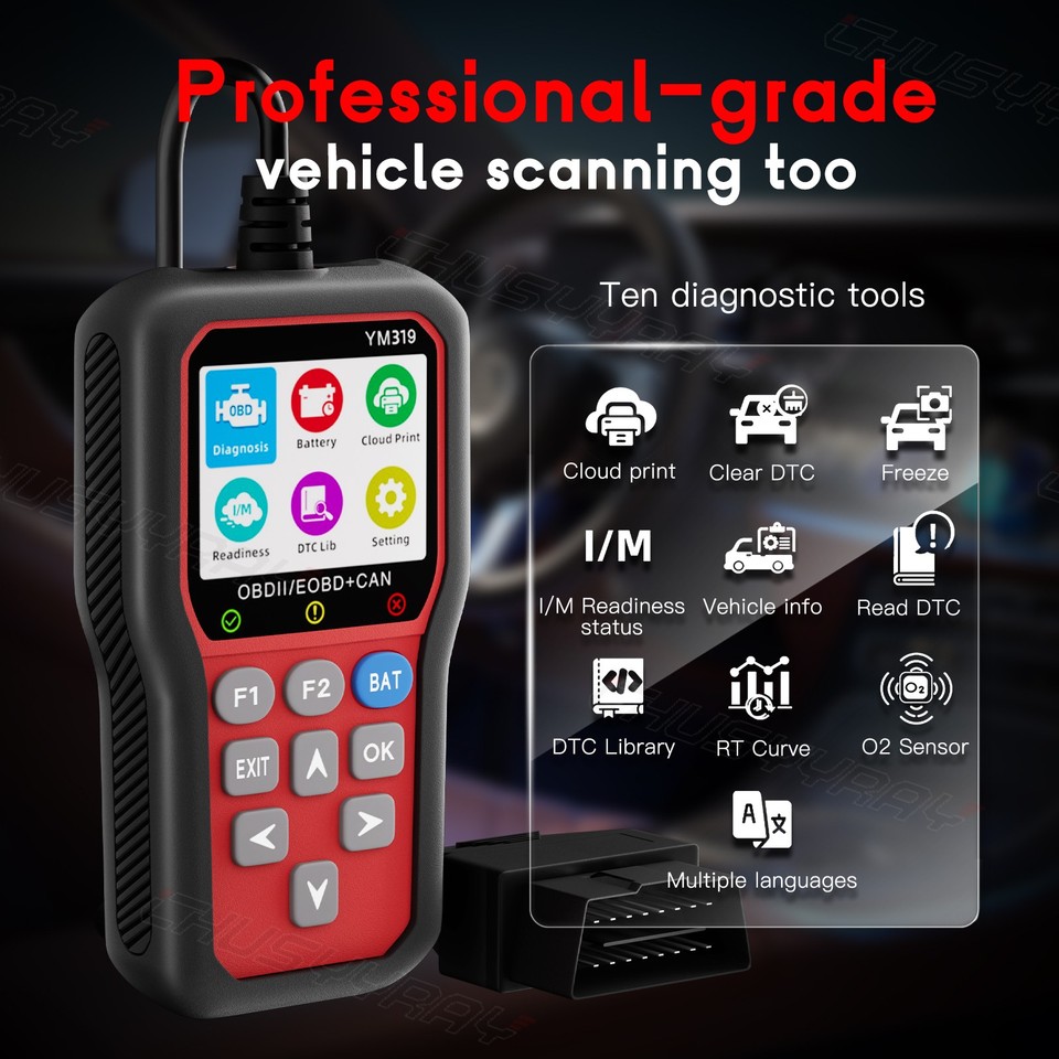 Automotive OBD2 Scanner Car Diagnostic Scan Tool Code Reader Check ...