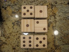 6 Giant Wooden Yard Dice Game Set, Outdoor Lawn Yardzee Game New with Carry Bag.