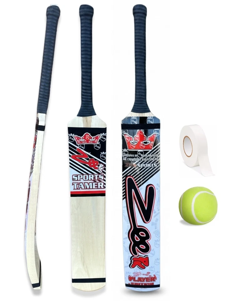 Zeepk Cricketschläger Tennis Bandball Erwachsenengröße handgefertigt kostenloser Ball und Bandgully - Bild 1 von 4