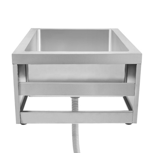 Lavello Cucina Pavimento Acciaio Inox 19" x 22" x 12" 8" Profondità Lavabo Rettangolare - Foto 12 di 12