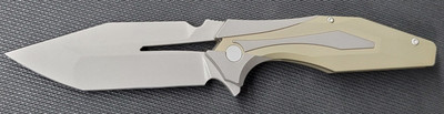 Arcane Design & Isham Bladeworks Plexus! Magnacut Stonewash Bronze Ti Framelock 