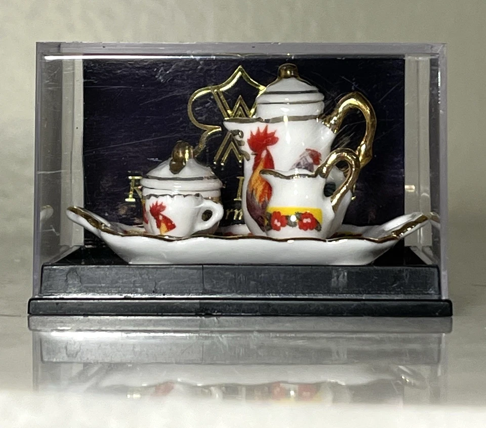 Reutter Porzellan Rooster Tea Setting Dollhouse Miniature - Image 4 of 4