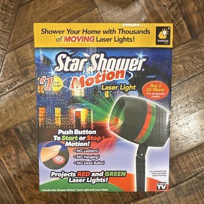 BulbHead Star Shower Motion Outdoor Moving Laser Light, Red/Green, Black