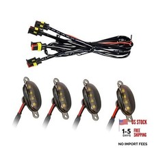 4PCS Car LED Grille Lights, Waterproof Bright Vehicle Grill Black / White