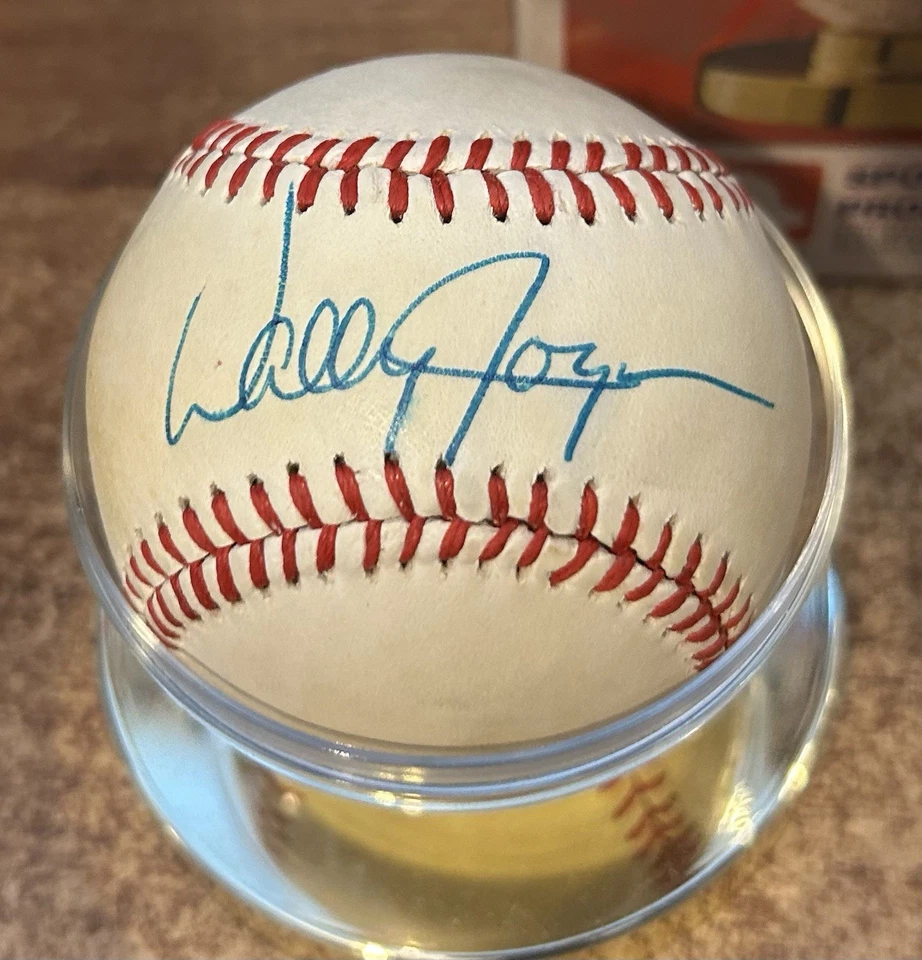 WALLY JOYNER Signed Ball CALIFORNIA ANGELS Baseball L.A. w/Holder, Box NO COA - Image 2 of 3