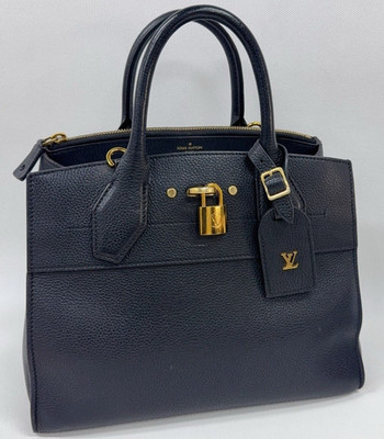 Louis Vuitton City steamer 2Way Top Handle Bag Crossbody Black Gold Women