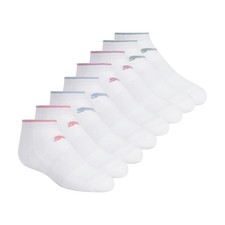PUMA 8 Pack Girls' Low Cut Socks, White/Pastel, 9-11, White/Pastel Multicolor