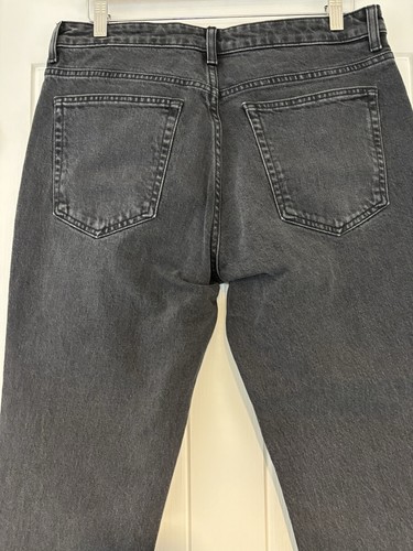 TOPSHOP WOMENS PETITE BLACK RAW HEM STRAIGHT JEANS SIZE PETITE W32 / L28 - Picture 6 of 8
