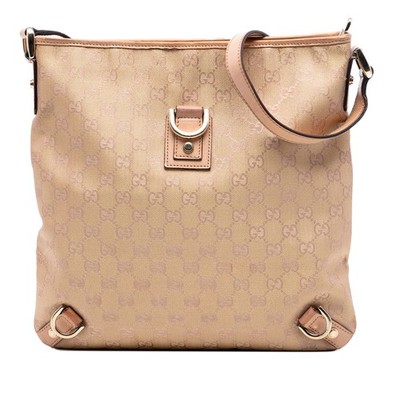 Gucci GG Canvas Abbey D Ring Crossbody Pre-Loved Umhängetasche Beige
