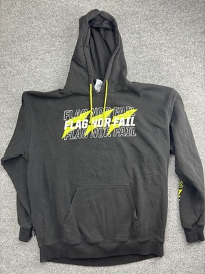 Flag Nor Fail Hoodie Mens 2XL Black Pullover Fleece Sweatshirt Graphic Logo