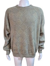 Vtg 90s Florence Tricot Italy 3D Texture Knit Sweater XXL Grandpa Coogi Style