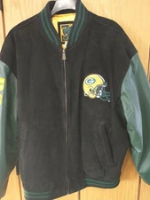 Green Bay Packers G-III Carl Banks Vintage Suede/ Leather Jacket Size XXL - EUC.