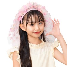 Cosplay Halloween Flower Tiara Headband for Kids, Unisex, Pink