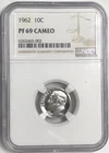1962 10C "NGC PF69-CAMEO"🔥NEAR PERFECT ROOSEVELT/ CAMEO/ CONTRAST BEAUTIFUL💥✅