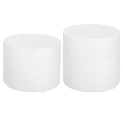 Mousse pour gâteau blanc rond, 6"x3" et 6"x4", 2 pièces pour faux gâteaux - Photo 1/4