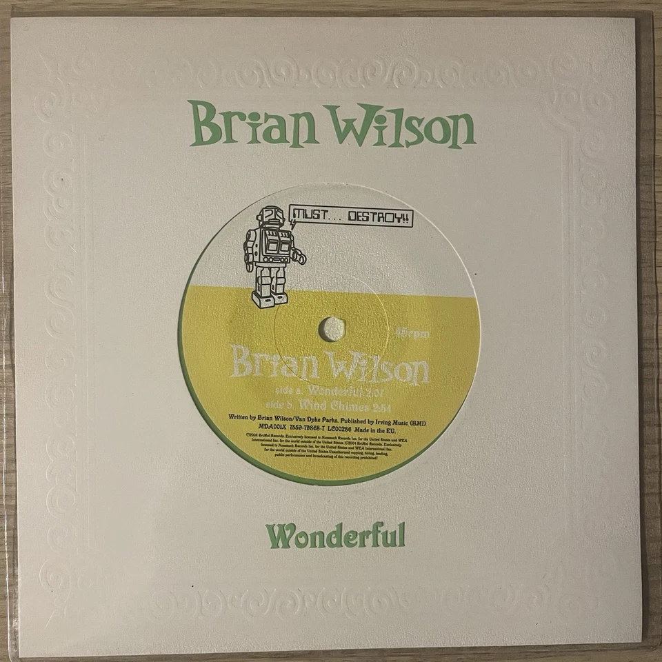 Brian Wilson Smile Beach Boys Wonderful Wind Chimes Green Vinyl 7" 45RPM NEW - Image 3 of 4