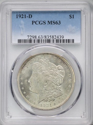 1921-D VAM-14A MS63 Morgan Silver Dollar 90% Silver --Final Year Morgan