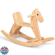 KRAND Rocking Horse Wooden Ride On Toy for Kids Classic Design Rocking Horse