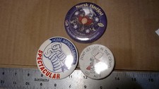3 Round Metal Pinback Buttons Various Sizes  Themes, Colors