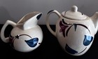 MCM Puritan Slipware Pottery Teapot & Small Pitcher Crazing Cottage Core VTG — photo 3