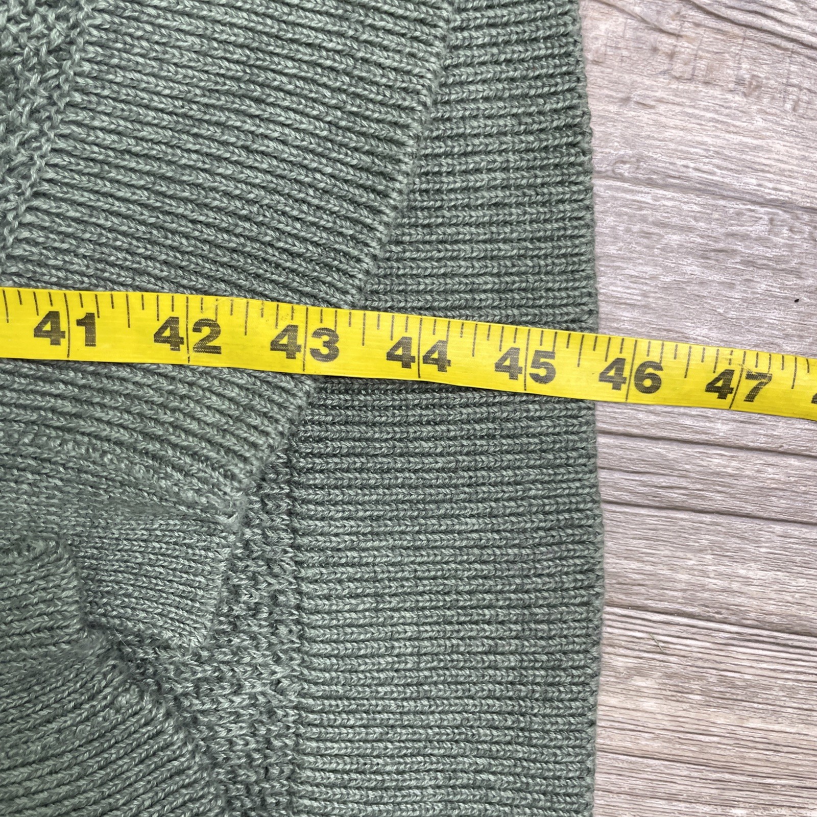 Able Neva Long Green Organic Cotton Sweater Duster Cardigan Size S Open Weave