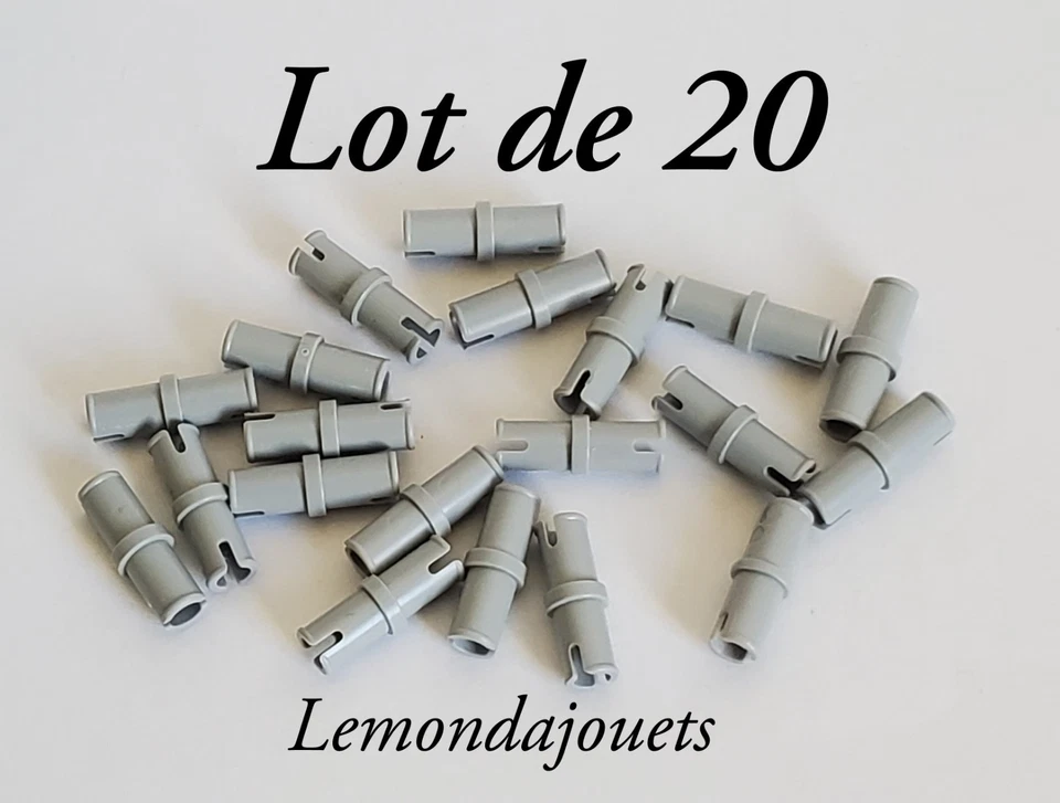 Lego 3673 Lote de 20 Conectores de fricción Pin Technic - Gris Luz Gris Azulado - Imagen 1 de 4