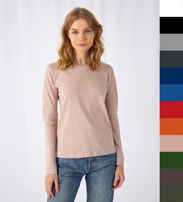 B&C Damen Longsleeve T-Shirt #E150 LSL Baumwolle XS - 3XL Regular Fit TW06T NEU