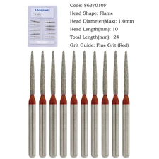Multi-use Diamond Burs Flame Round End Taper Pear Football Cylinder Super Coarse