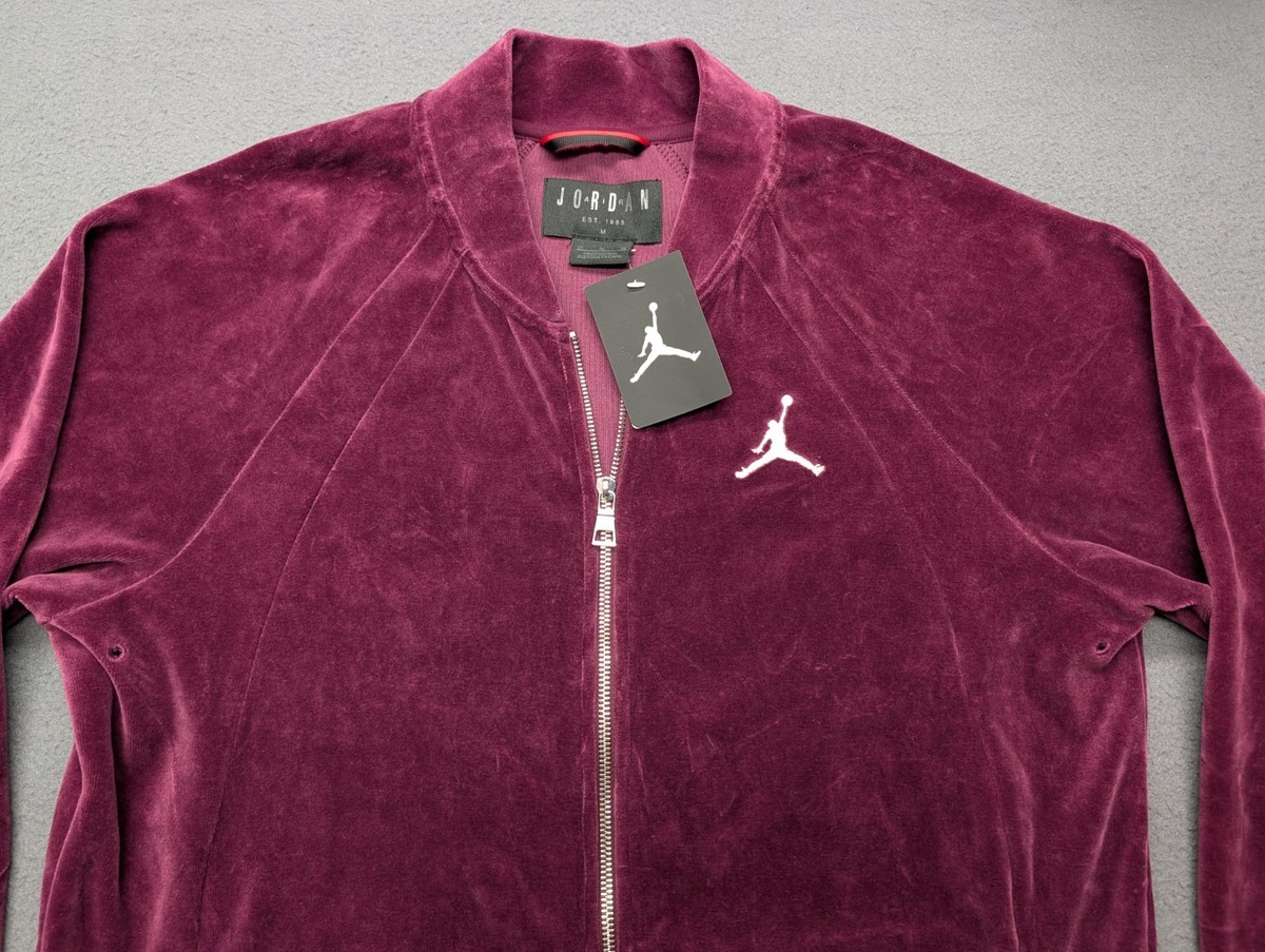 Nike Men's Air Jordan JSW Velour Jacket Ah2357 609 Size L Bordeaux