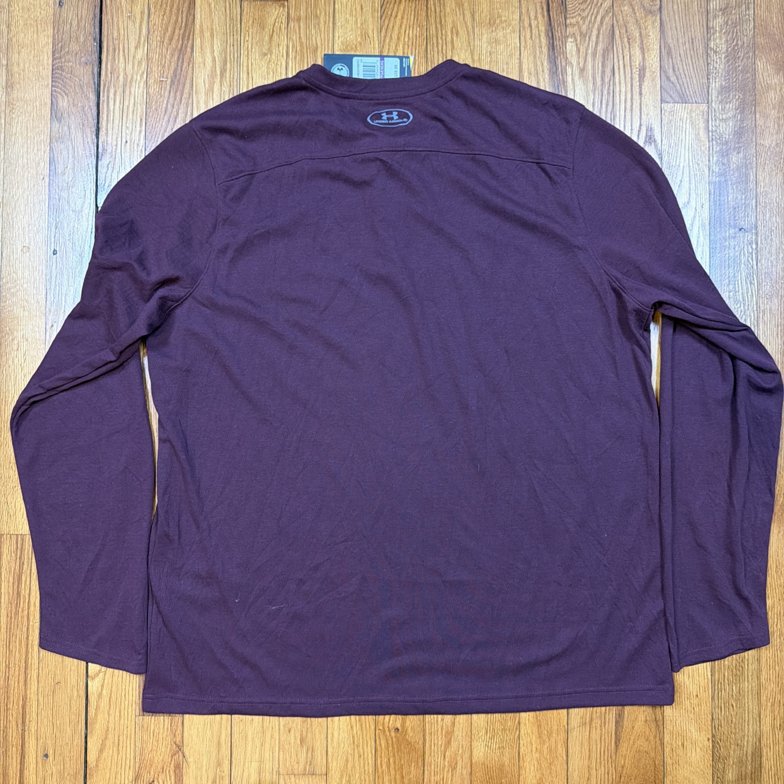 Under Armour Coldgear Infrared Shirt Mens 2XL Loose Henley Athletic Maroon Red thumbnail 2