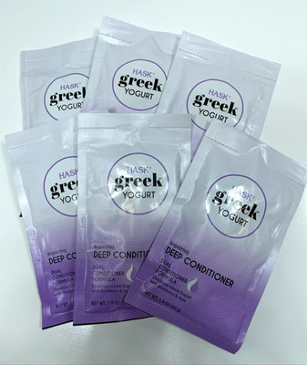 6pc Hask Greek Yogurt Repairing Deep Conditioner Blueberry/Acai 1.8 fl oz / 53g