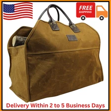INNO STAGE Heavy-Duty Wax Canvas Log Carrier Tote | Large Firewood Bag