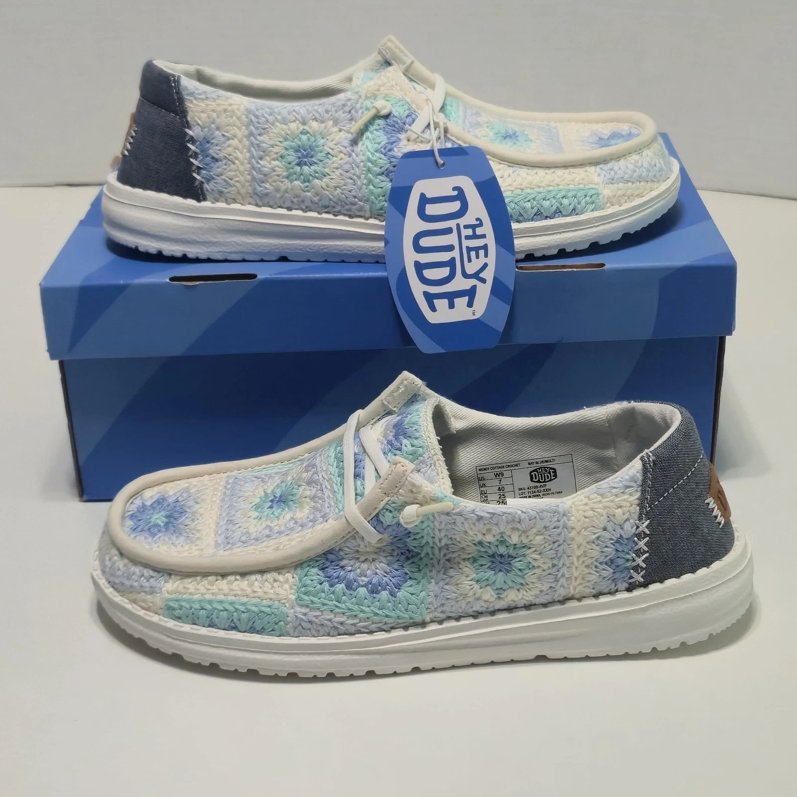 NEW Hey Dude Wendy Cottage Crochet Granny Square Women's 8 Bay Blue Shoes NWT
Opens in a new window 