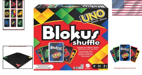 Blokos Shuffle UNO Edition: Ultimatives Familienstrategie Brettspiel, 2-4 Spieler - Bild 2 von 8