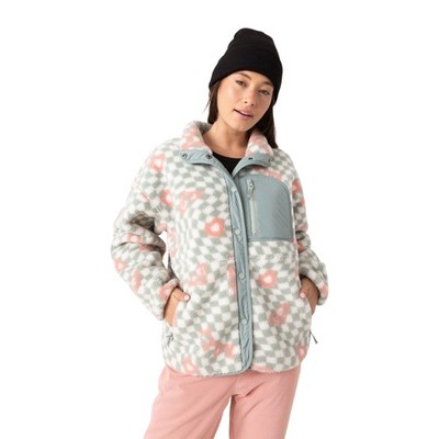 Roxy Axel Bonded Sherpa Women's Winter Jacket, Cross Your Heart, Small