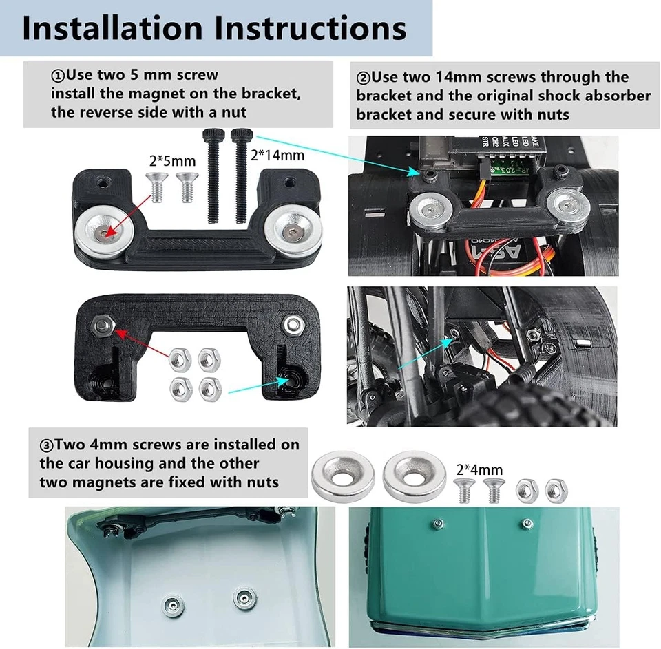 Maleonn 1 SET RC Invisible Body Shell Mount Post Set for 1/24 RC... - Image 4 of 4