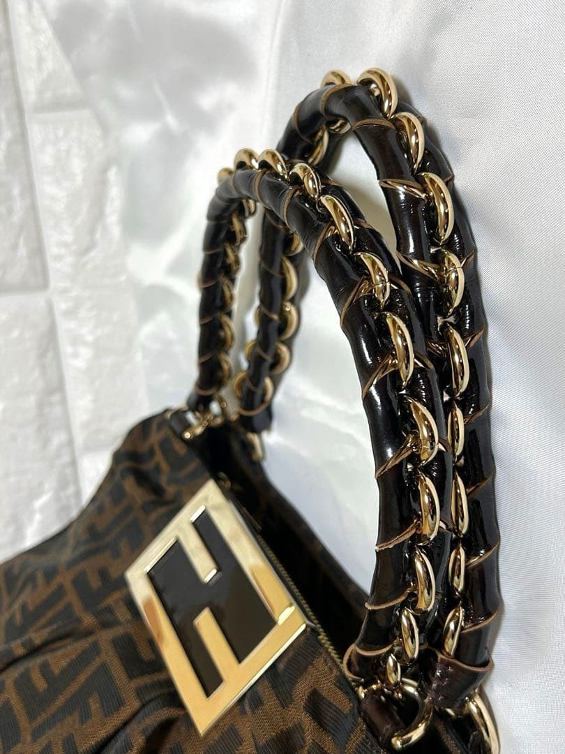 FENDI FF Zucca Pattern 2Way Chain Handbag 32cm x … - image 10