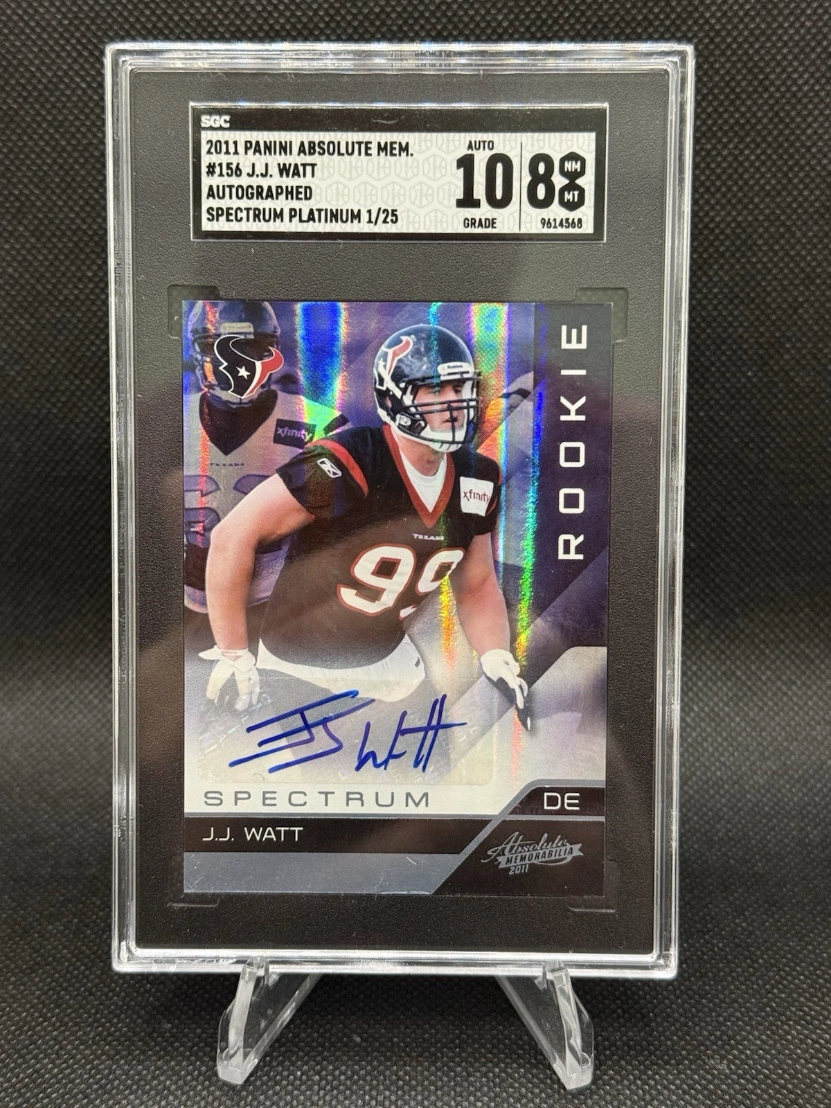 JJ Watt Panini Absolute Memorabilia #156 Spectrum Platinum