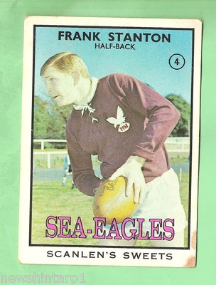 1968   MANLY SEA EAGLES  SERIES 2  SCANLENS RUGBY LEAGUE CARD #4  FRANK STANTON