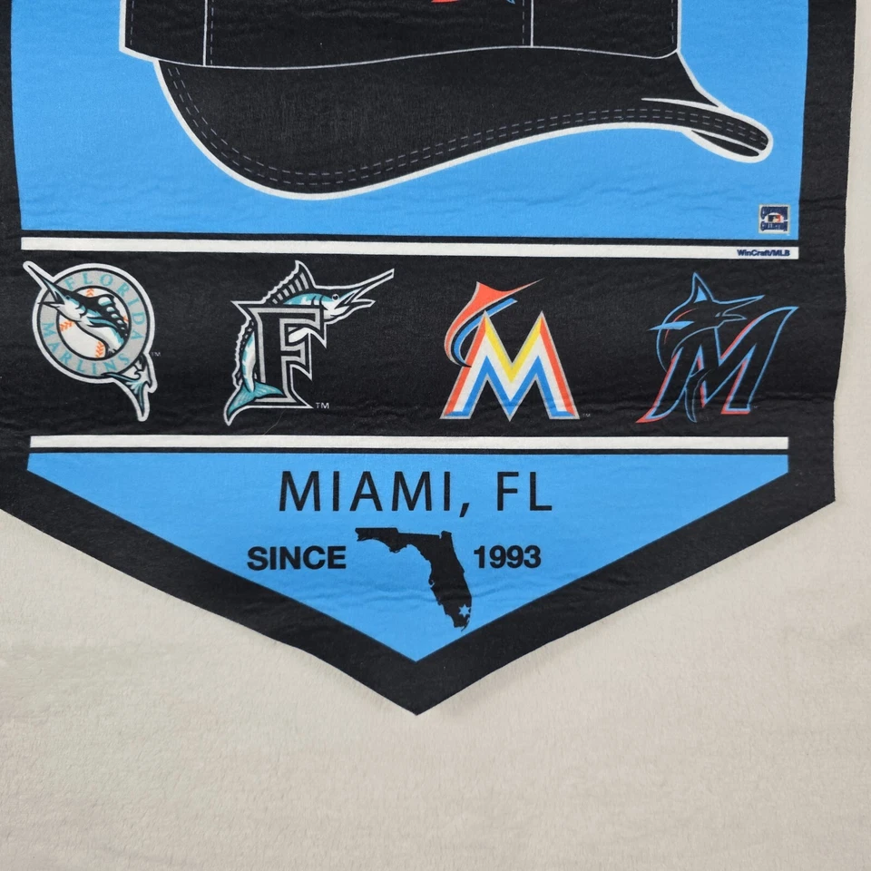Miami Marlins History Heritage Logo Banner Flag Cooperstown Collection Wincraft - Image 4 of 4